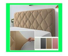 Copritestiera Letto, Copri Testata Letto Matrimoniale Singolo Fodera Testata Letto Estensibile Antipolvere Protezione Copertura Cotone Addensare Antigraffio Cuscino,Camel,200cm(79inch)