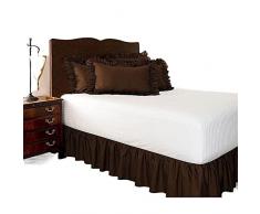 Vestiletto Matrimoniale,Vestiletto Copriletto in tessuto spazzolato con volant copriletto copriletto senza superficie del letto con fascia elastica gonne da letto altezza copriletto grembiule da letto