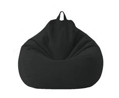 Fodera per poltrona a sacco, senza imbottitura per interni ed esterni, per adulti e bambini, per interni ed interni, 99,1 x 119,4 cm (nero)