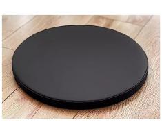 Zipinkl Cuscino per Sedia Rotonda in Pelle, Cuscino per Sedile Rotondo in Schiuma di Memoria Antiscivolo, Cuscini per Sedie Rotonda da Bar/Ristorante/terrazza (Color : Black, Size : 40cm/15.7inch)