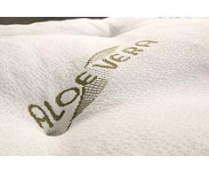 Evergreenweb - Correttore Materasso Matrimoniale in Memory Foam MED misura 160x195 alto 7 cm con rivestimento ALOE VERA, Ortopedico, Topper per Letto Matrimoniale, Coprimaterasso con Imbottitura Fiocco Memory effetto Piuma d'oca