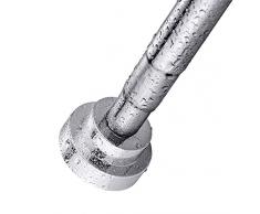 KZGRIT Bastone per Tenda da Doccia, Acciaio Inossidabile, Nessuna Foratura & Ruggine, Antiscivolo, Asta Telescopico Estensibile Regolabile per Armadio, Bagno, Finestre o Porte(105-170cm)