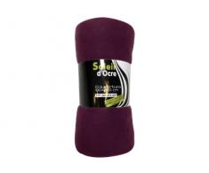 Coperta in Pile in Tinta Unita Prugna 180 x 220 cm