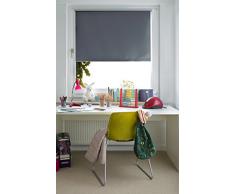 GARDINIA Tenda a rullo con rivestimento termico con morsetto o adesiva, Elevato riflesso della luce, Risparmio energetico, Opaca, Kit di montaggio incluso, EASYFIX Tenda a rullo con rivestimento termico, Ardesia, 75 x 150 cm (LxA)