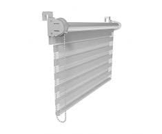 Victoria M. Tenda a Rullo Doppia Klemmfix 55 x 150 cm Grigio, Tenda Giorno Notte Senza Fori con Supporto Klemmfix