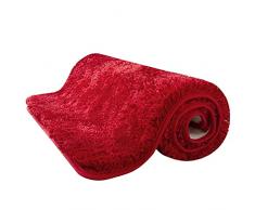 MIULEE 1 Pezzo Tappeto in Microfibra 4 CM Lungo Anti-scivolo Assorbimento dellacqua Morbido Tappetino da Bagno per Porte dingresso Corridoio Doccia Soggiorno 50X80 CM Rosso