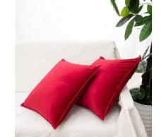 LDRHUY Federe per Cuscino Confezione da 2 Coperture Copricuscini Decorativi Fodere per Cuscino per Federe Cuscini Divano da Letto Casa (Rosso, 50x50cm)