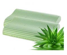 venixsoft Coppia Cuscini per Letto, Sagomato, Anti Cervicale, Trapirante con Linfa di Aloe Vera, Dispositivo Medico, Memory Foam, Fodera Cotone Sfoderabile, Made in Italy, 70 x 40 x 10/12 cm, 2 unitÃ