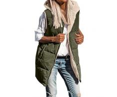 PMDKLSPQ Gilet Invernale da Donna Imbottito Trapuntino Termico Giacca con Cappuccio Gilet imbottito con cerniera tascabile invernale da donna