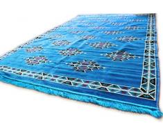 damaskunst NUOVO Azzurro, rosso vino, Verde, Bianco, Tappeto Nero 200 cm x 300 cm, Kilim Oriente, parete tappeto, Tappeto, Tappeto, S 1-6-94