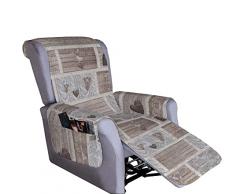 Il Gruppone Passione Casa Copripoltrona per Poltrona reclinabile Relax con Doppie Tasche Copridivano Trapuntato salvadivano Prodotto Italiano - Shabby Beige