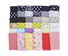 36 Pezzi Patchwork Tessuto Gruppo, ZoneYan Patchwork Fatto Mano Stoffa, Cotone Panno 25x25, Tessuto Fai-Da-Te Ritagli, Tessuto Metro Pacchetto Cotone, Cotone Stoffa Cucito Piazza