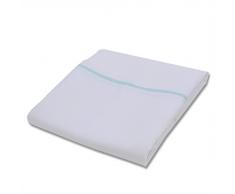 LinenMe-Copripiumone, con Orlo Decorato, Colore: Verde Menta, Lino, Bianco, Doppio, 200 x 200 cm