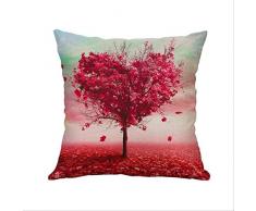 JPDP 45x45cm Semplice Federa Piccolo Stile Fresco Cartone Animato Albero Abbraccio Federa Caldo Lino Federa Antipolvere A