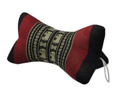 Cuscino tailandese Stella, guanciale, sofà , fabricato en Tailandia, Nero/Rosso con elefanti (81610)