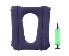 Salmue Cuscino gonfiabile cuscino antidecubito cuscino, cuscino gonfiabile per sedile del water, cuscino per sedia a rotelle, vecchio cuscino per sedile wc donna, blu scamosciato