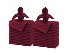 Confezione da 48 tovaglioli da tavola, tovaglioli di stoffa in poliestere 46 x 46 cm morbidi e confortevoli con bordi bordati Tovaglioli da tavola lavabili per eventi, cene, matrimoni(bordeaux)