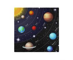 Funnyy - Tovaglioli di stoffa con sistema solare, lavabili, morbidi, riutilizzabili, riutilizzabili Multicolore
