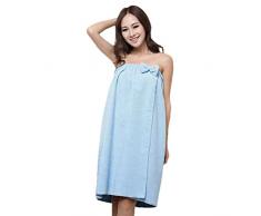 XKUN Telo da Bagno per Signore Vestito da Bagno con Tubo Femminile Assorbente Comodo Top Abiti da Bagno Doccia Sauna Spa Body Robe Asciugamano Asciugamano-Sky Blue,140X75Cm