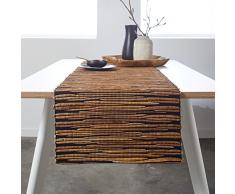 MADURA Runner da tavolo Malaka cotone bio Nero e naturale 45 x 150 x cm