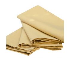 LinenMe - Tovaglioli in cotone e lino Paula, 49 x 49 cm, 4 pz, colore giallo senape