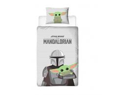 Disney Character World Set copripiumino singolo ufficiale Star Wars The Mandalorian | biancheria da letto reversibile su 2 lati, con federa coordinata | Grogu Baby Yoda Brands