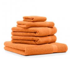 Arancio tangerino Linenme 33 x 50 cm Set di 2 Asciugamani per Ospiti Lara