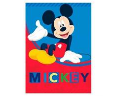 Texidea - Plaid in pile Disney Topolino, 100 x 140 cm, lavabile in lavatrice fino a 40°