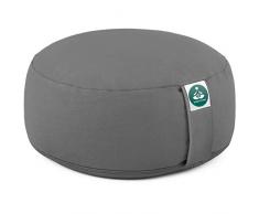 Present Mind Zafu Cuscino Meditazione Tondo (Altezza 16 cm) - Colore: Grigio Cemento - Cuscino Zafu Yoga / Cuscino Yoga - Prodotto nellUE - Fodera Lavabile - Cuscino Yoga Meditazione 100% Naturale