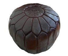 ALMADIH Pouf 100% tradizionale mano in pelle Pouff sacco imbottito ottomano cuoio piede sgabello Puf rotondo mobili pouffee poggiapiedi carico cuscino pavimento sediavari colori Puff Marrone scuro