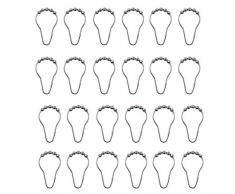 Concisea 24 PCS Anelli per Tende da Doccia in Acciaio Inox Anelli, 5 Sfere a Rullo scorrevoli in Modo Uniforme,Shower Curtain Ganci di Acciaio Inossidabile,Ruggine-Libera E-corrosione