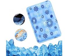 Yuerdream Cuscino Di Ghiaccio Di Raffreddamento Tappetino Di Raffreddamento Estivo Fogli Di Ghiaccio Pad Freddo Nessuna Iniezione Dacqua Riutilizzabile Impermeabile (30cm x 40cm, Blu)