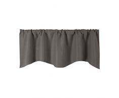 KingbeefLIU Tenda Tinta Unita Tenda Passante Tenda Corta Home Room Balcone Cucina Finestra Mantovana Grigio Scuro