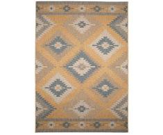 benuta Tappeto per interni ed esterni, motivo Star Kilim, giallo, 140 x 200 cm, facile da pulire, adatto per interni ed esterni, balcone e terrazza