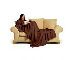 Gift House International Limited, Snug Rug Deluxe, Coperta morbida con maniche integrate, per Adulti, colore: Marrone