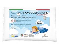 FILATI PREZIOSI Cuscino Lettino Bambino 40x60 Cm 1 2 3 4 Anni 100% Cotone Certificato OEKO-TEX Guanciale Culla Asilo Traspirante Anallergico Antiacaro Ipoallergenico Alta Qualità MADE IN ITALY