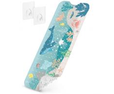 Homerella Tappetino per vasca da bagno per bambini 100 x 40 cm | antiscivolo e antibatterico | Extra confortevole | INCL. SOSPENSIONE | Tappetino da doccia | Senza BPA e lavabile in lavatrice