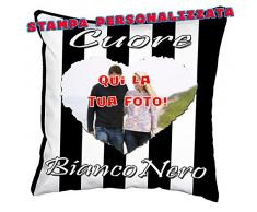 - Senza marca/Generico - Cuscino Personalizzato Personalizzabile Stampa Foto Sport Calcio Cuore Bianco Nero