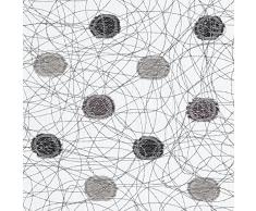 HomeMaison.Com - Tenda di Voile Ricamata con Piccoli Pois, Motivo Jacquard 130 x 240 cm Grigio