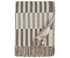 Linen & Cotton Plaid di Lusso, Coperta/Copriletto/Coperte FRANS - 100% Lana Merino (140 x 200cm) Marrone