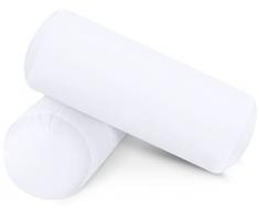 Utopia Bedding Set di 2 Cuscino Cilindrico, 15 x 40 cm Cuscino Bolster, Cuscino Lombare (Bianco)