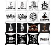 Federa per cuscino, decorazione per la casa, divano, motivo zucche, fantasmi, federa antipolvere per cuscino del Ringraziamento, 45 x 45 cm