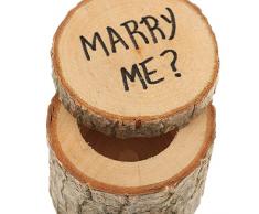 Inovey Phenovo Marry Me shabby chic rustico anello nuziale cuscino portatore scatola in legno