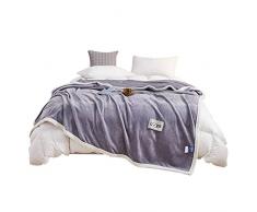 VanderHOME Coperta Plaid in Flanella di Pile soffice Morbidissima Calda per Divano Letto,Coperta Plaid Matrimoniale in Pile 100x150 cm Grigio,Coperte da letto - Facile da Curare, Leggere, Calde