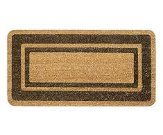 emmevi Zerbino Cocco Naturale Esterno Porta Entrata Retro Antiscivolo Tappeto Raschiafango mod.COCCO BORDO 50X100 MARRONE