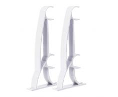 VORCOOL 2 pezzi metallo doppia tenda drappeggio Rod supporto per 25 mm Drape Rods (bianco)