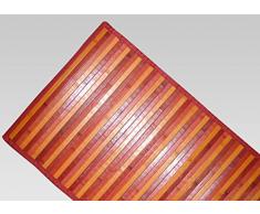 BIANCHERIAWEB Tappeto Bamboo Degradè Rosso, Passatoia cucina 50x180 cm, Tappeto cucina antiscivolo 100% Bambù, Corsia per cucina in materiale resistente, Non assorbe le macchie