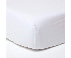 Homescapes - Lenzuolo con angoli, in lino naturale e fibra di lino francese, 100% misto cotone, matrimoniale (46 profondità)