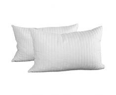 Evergreenweb - 2 Coppia Cuscini Memory Foam da Letto, ottimi per dolori cervicali, modello Saponetta con Imbottitura Fiocco 100% Memory effetto Piuma D'oca, Anallergico, Traspirante, Morbido, Cuscino Guanciale Cervicale, cuscino