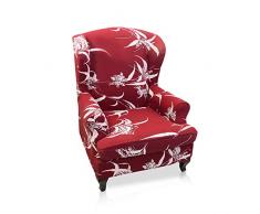 VanderHOME Copripoltrona Elasticizzato con Orecchie,Copripoltrona 1 Posto Modern Stampa Poltrona Protettiva Universale Decorative Rimovibile Lavabile Antiscivolo Rosso